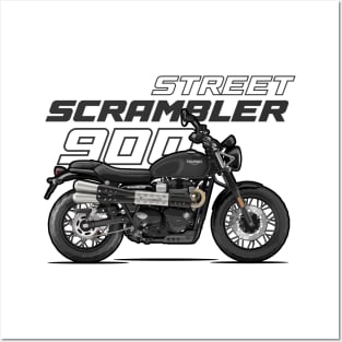 Street Scrambler 900 - Black Posters and Art